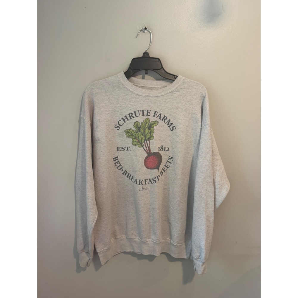 Hanes The Office Schrute Farms Beets Sweatshirt Gray Mens Large L‎ EcoSmart